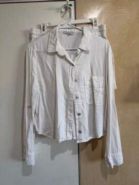 Love Tree White Button-Up Shirt & Shorts Set